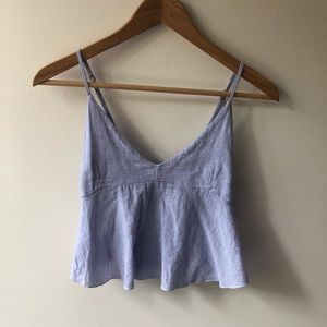 Brandy Melville Pin Stripe Peplum Tank Top